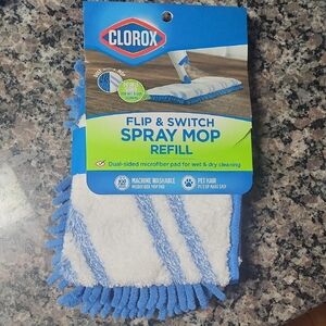 Clorox Flip & Switch Spray Mop Refill new Dual sided microfiber pad for wet & dr